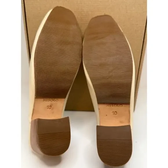 Nisolo All-Day Heeled Mule- Color Bone - Leather -Size 10 - New in box